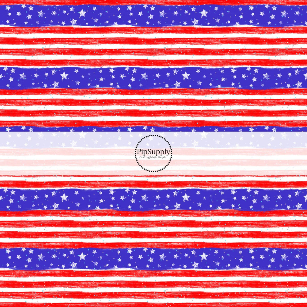 Star Spangled Banner Hair Bow Strips