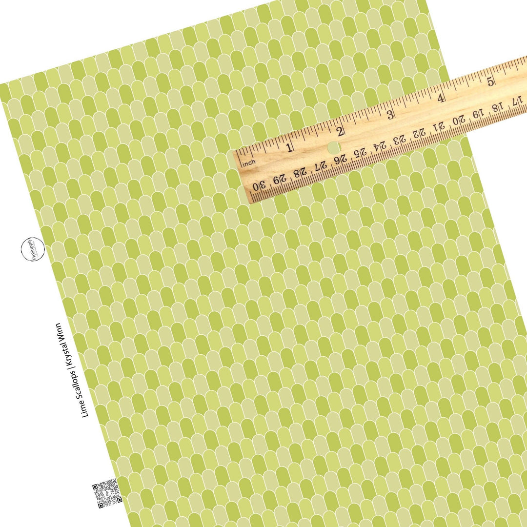 Lime Scallops Faux Leather Sheets