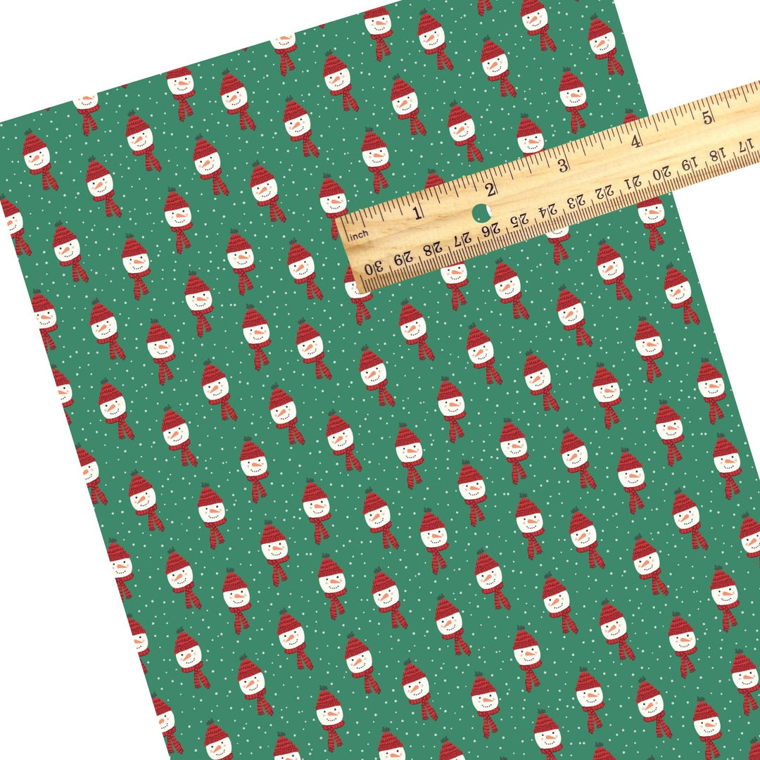 Snowmen and Dots Faux Leather Sheets