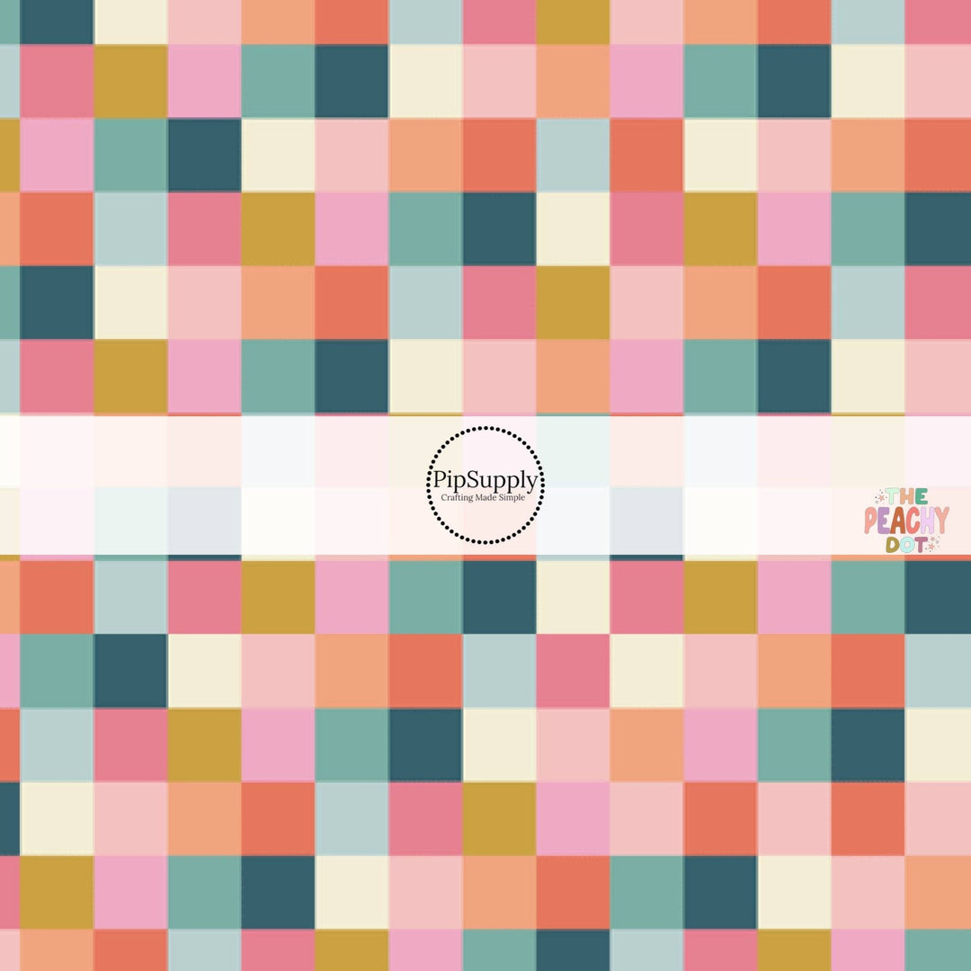 Groovy Multi Checker Hair Bow Strips