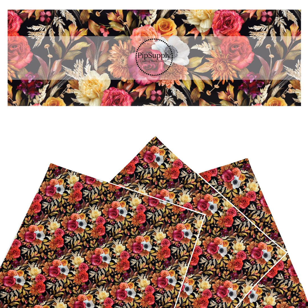 Autumn Cider Floral Faux Leather Sheets