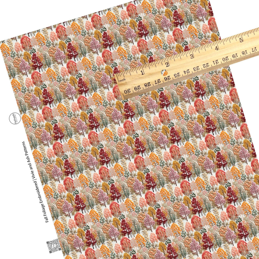 Fall Foliage Embroidered Faux Leather Sheets