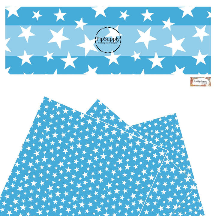 Blue Brave Stars Faux Leather Sheets