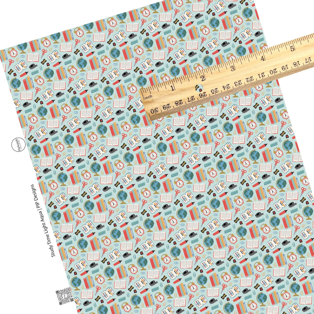 Study Time Light Aqua Faux Leather Sheets