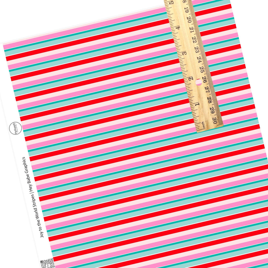 Joy to the World Stripes Faux Leather Sheets