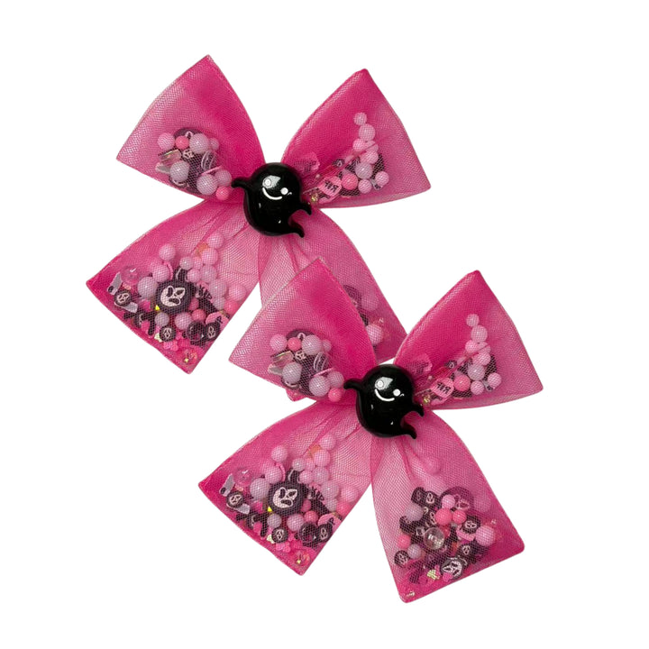 Spooky Shakers Hot Pink Bow w/ Clip
