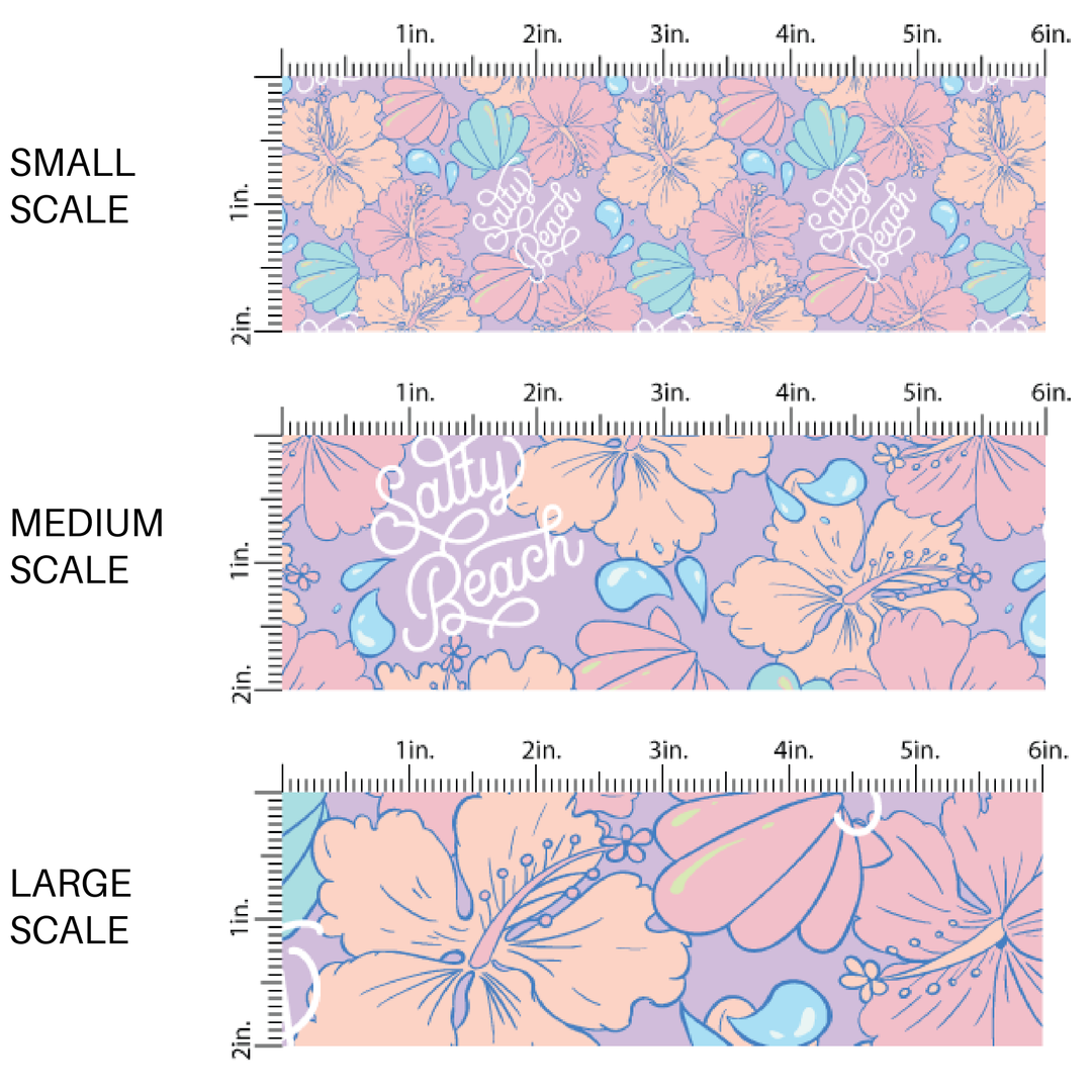 Salty Beach Floral Fabric By The Yard