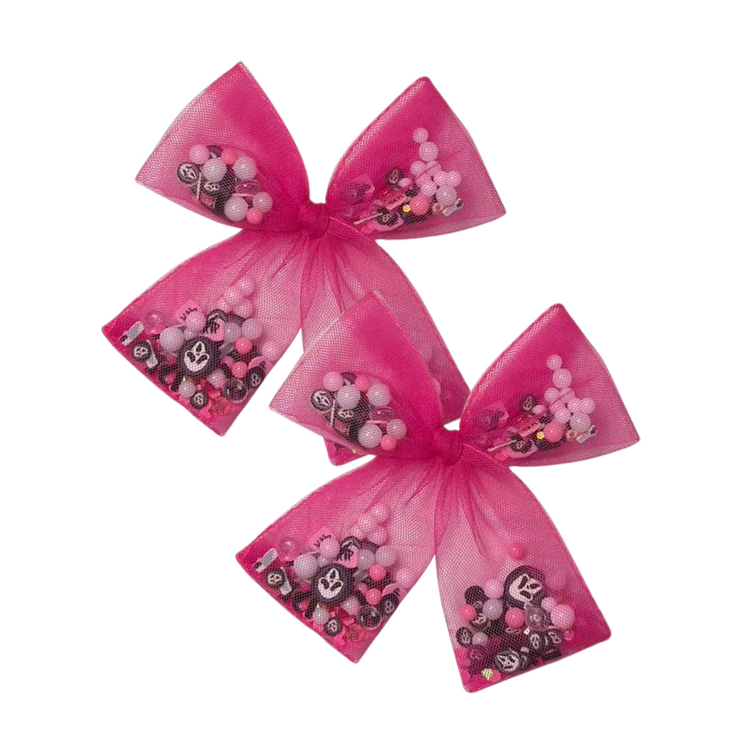 Spooky Shakers Hot Pink Bow w/ Clip