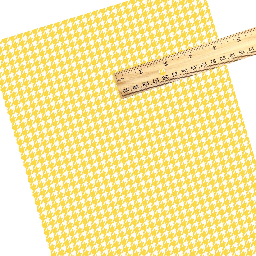 Yellow Houndstooth Faux Leather Sheets
