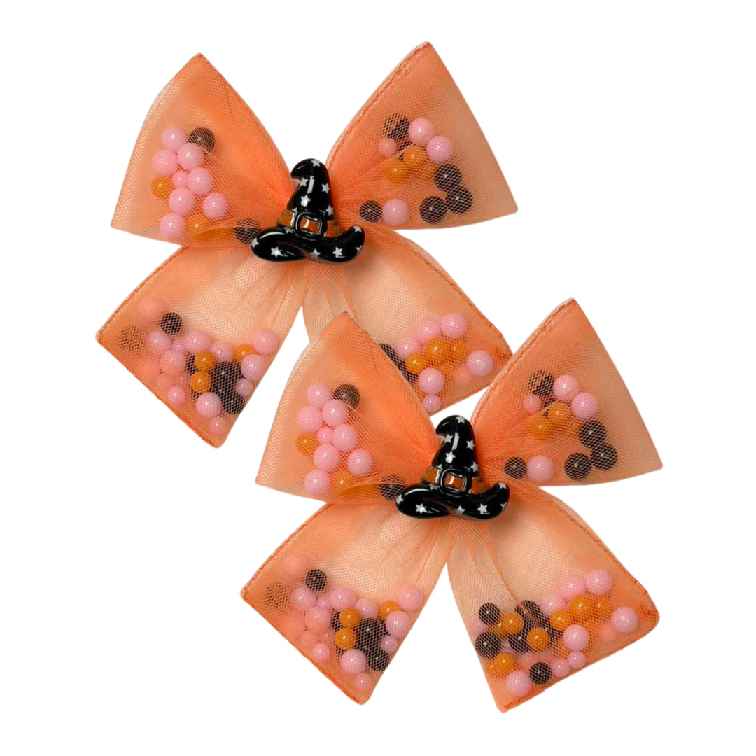 Spooky Shakers Orange Bow w/ Clip