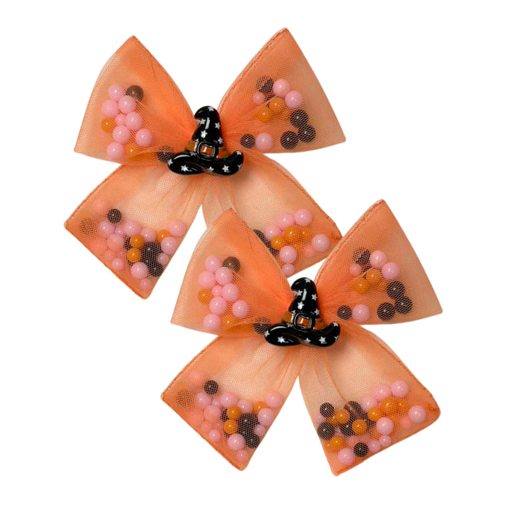 Spooky Shakers Orange Bow w/ Clip