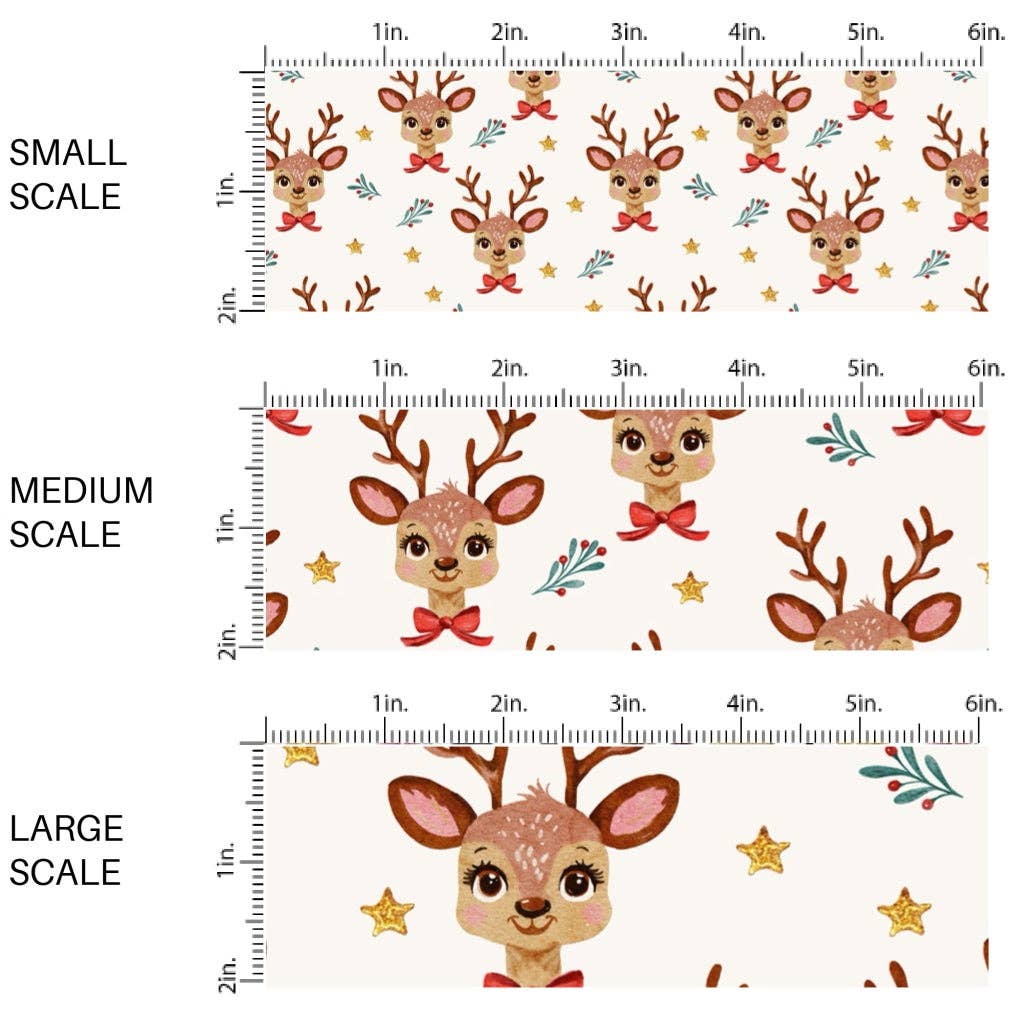 Cream Reindeer Fabric By The Yard