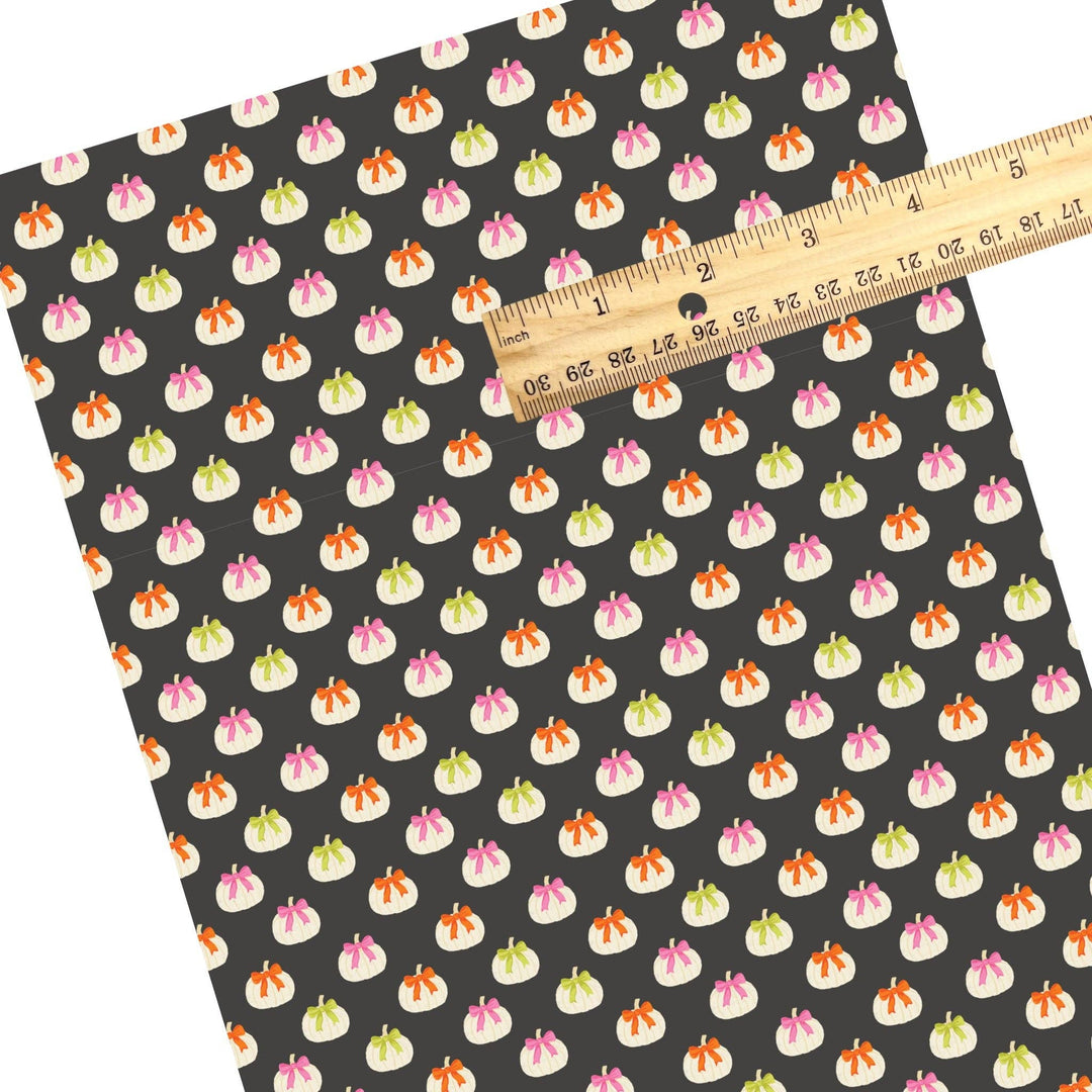 Midnight Bow Pumpkins Faux Leather Sheets