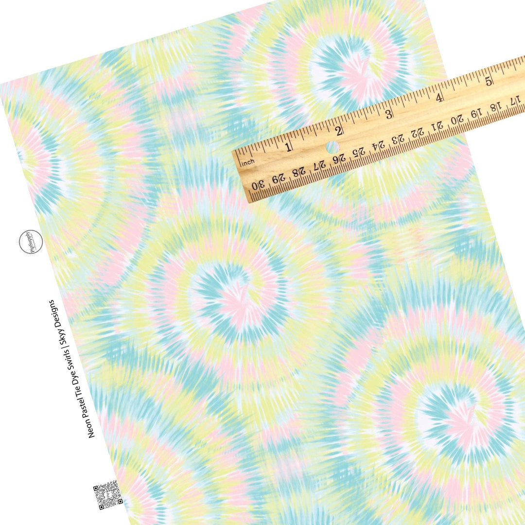 Neon Pastel Tie Dye Swirls Faux Leather Sheets