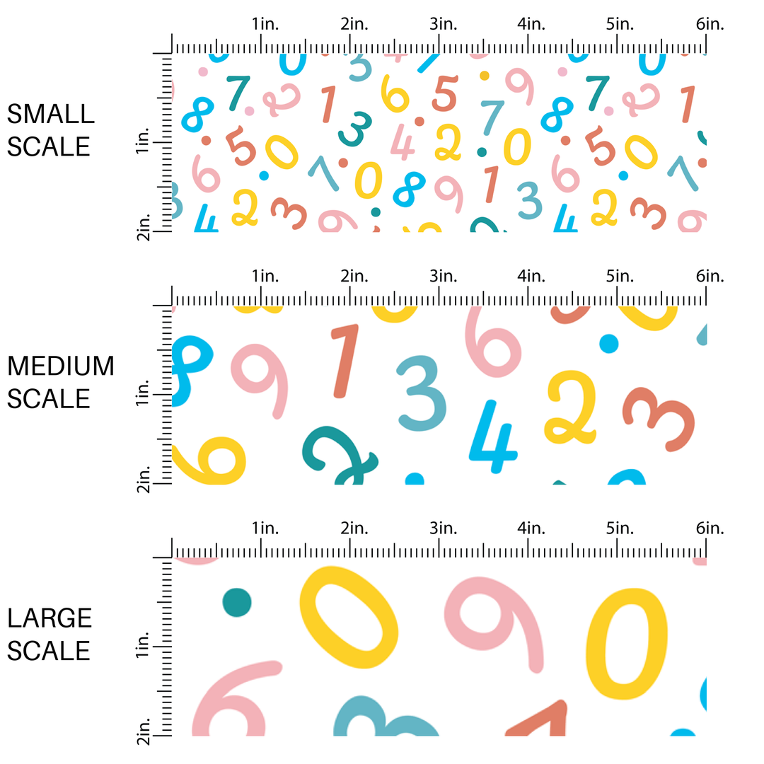 Multi Colored Numbers Fabric By The Yard