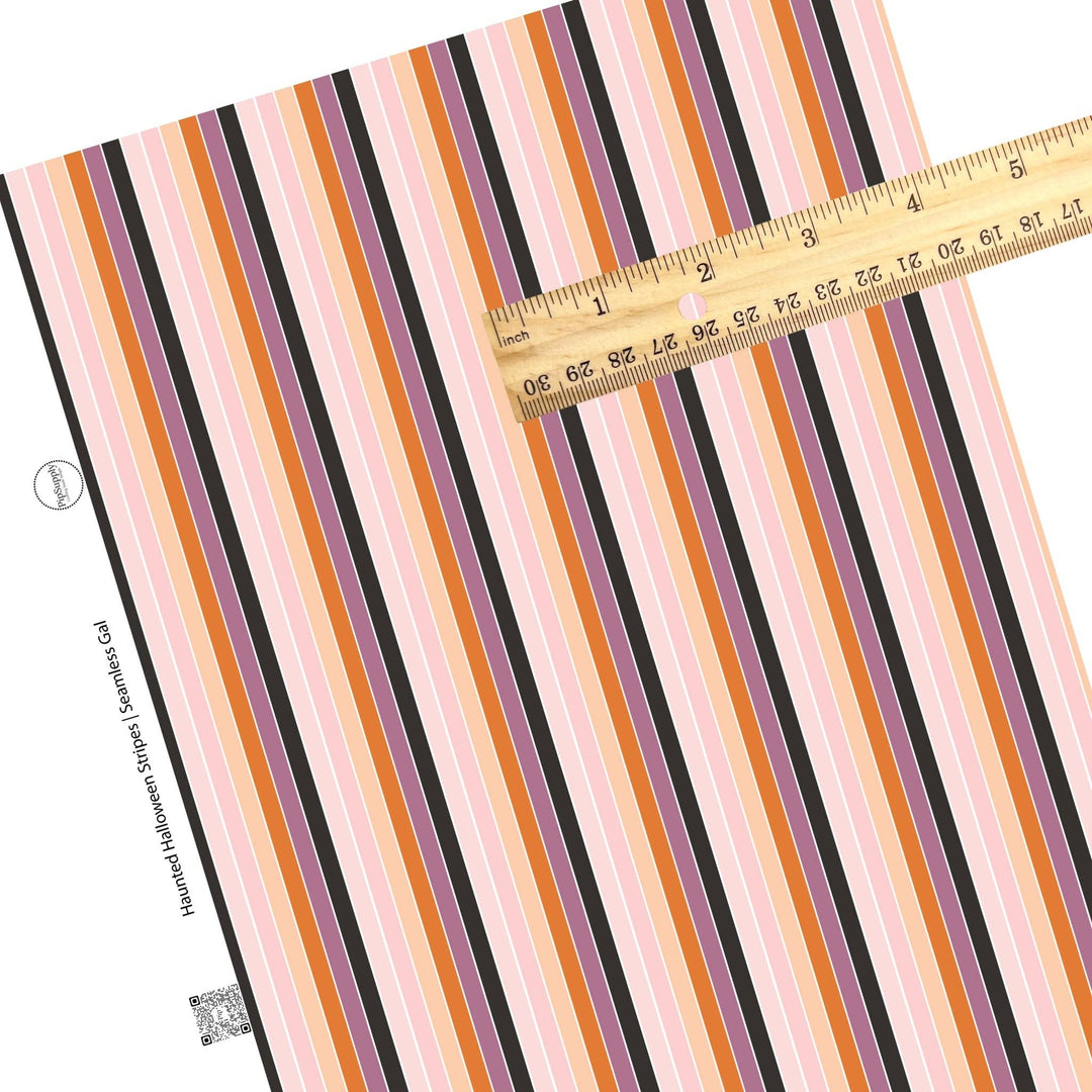 Haunted Halloween Stripes Faux Leather Sheets