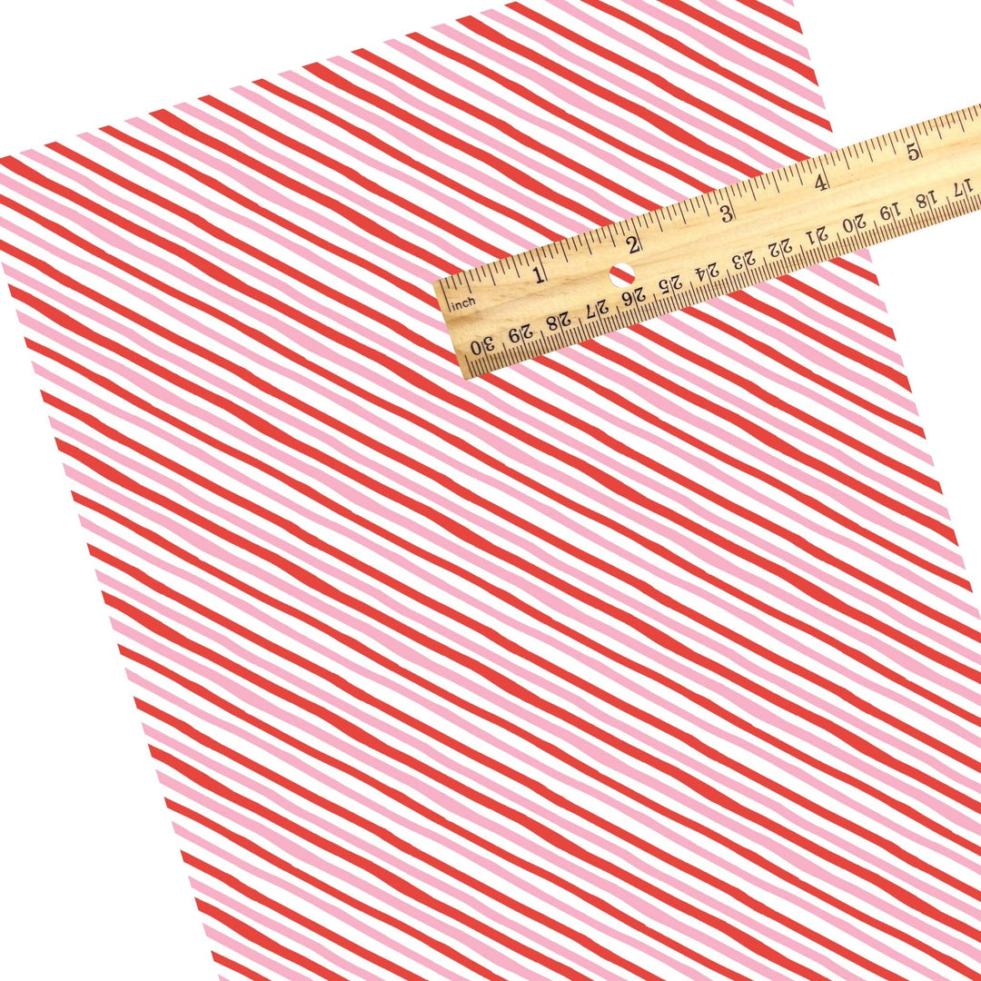 Diagonal Peppermint Stripe Faux Leather Sheets