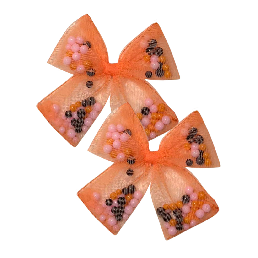 Spooky Shakers Orange Bow w/ Clip