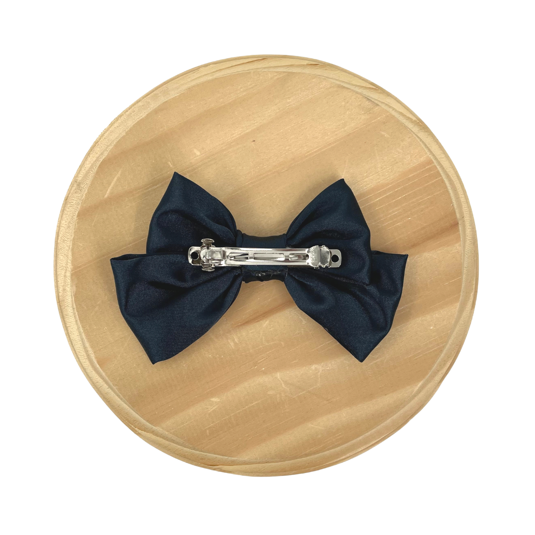 Small Satin Bow Hair Barrettes