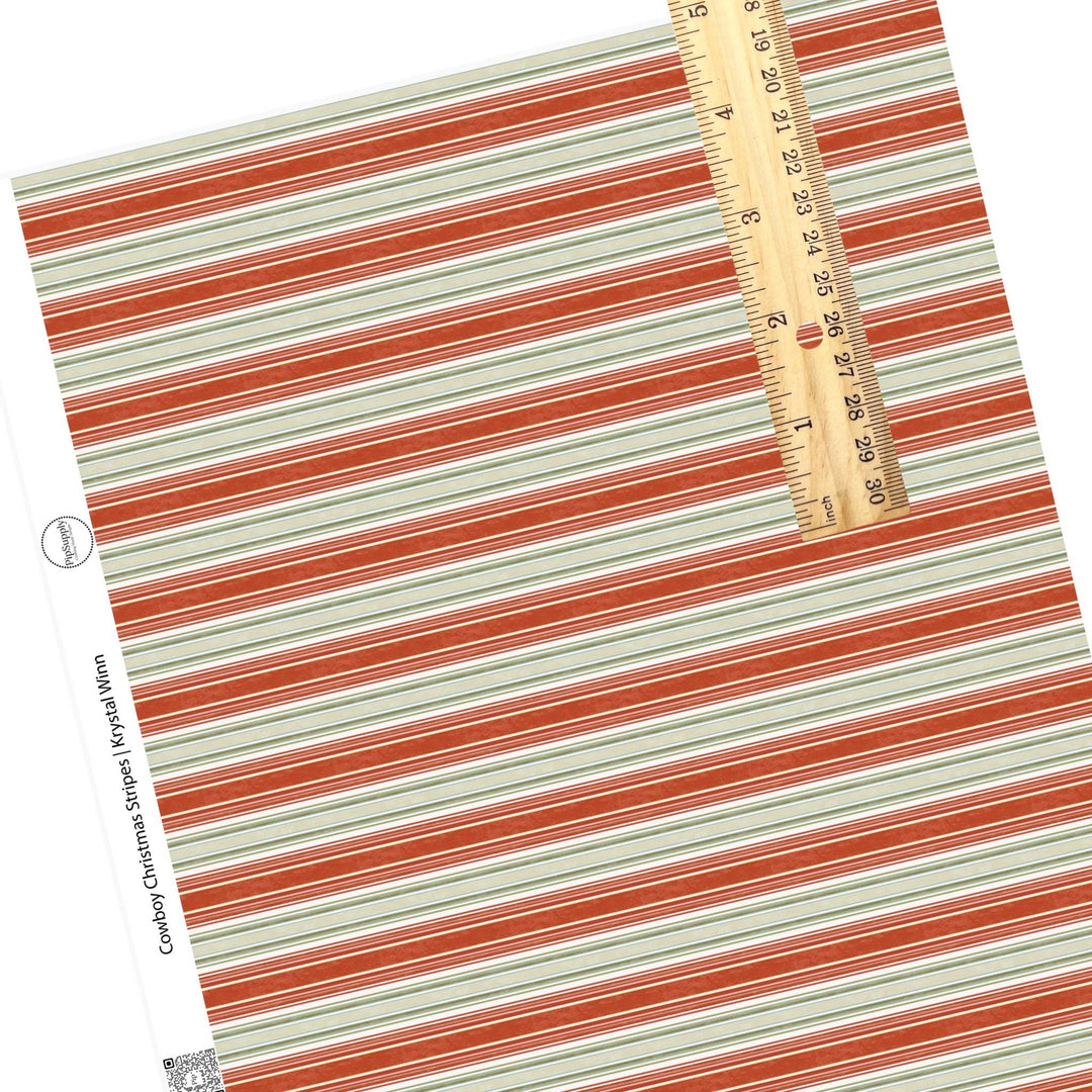 Cowboy Christmas Stripes Faux Leather Sheets