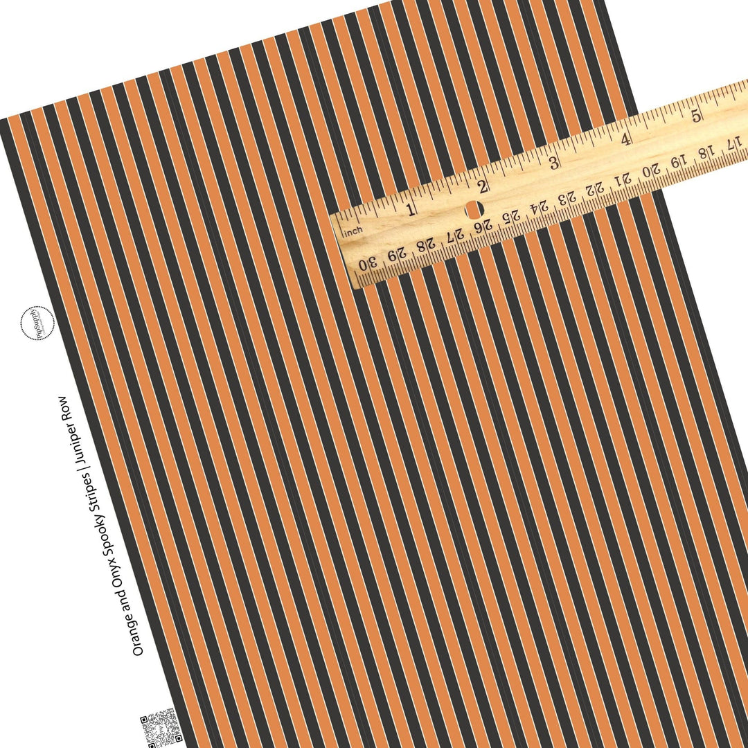 Orange and Onyx Spooky Stripes Faux Leather Sheets