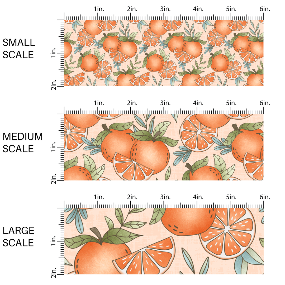 Oranges On Blush Fabric By The Yard