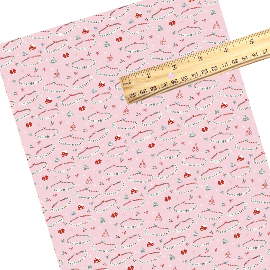 Christmas Friendship Bracelets Pink Faux Leather Sheets