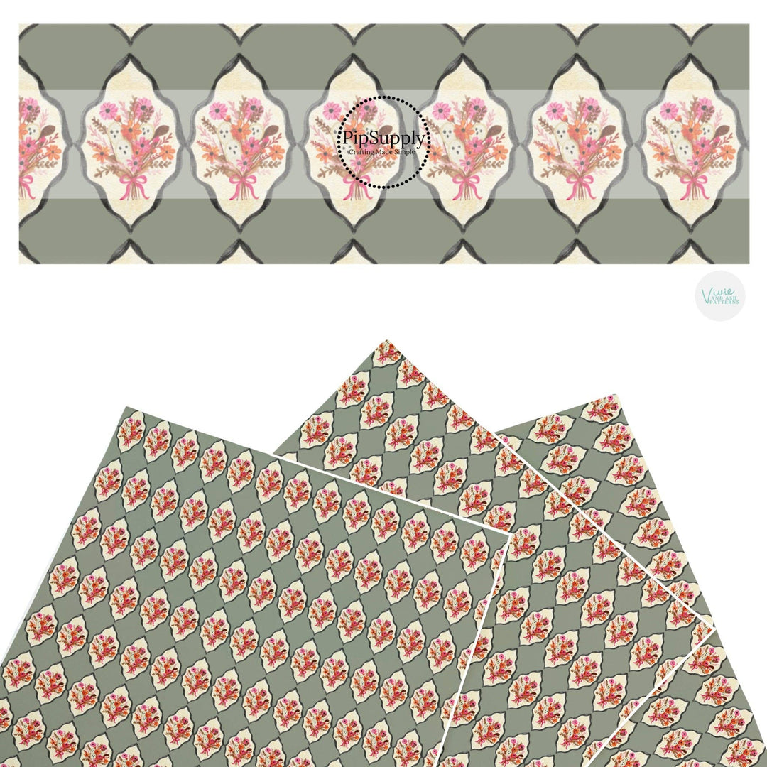 Booquet Medallions Faux Leather Sheets