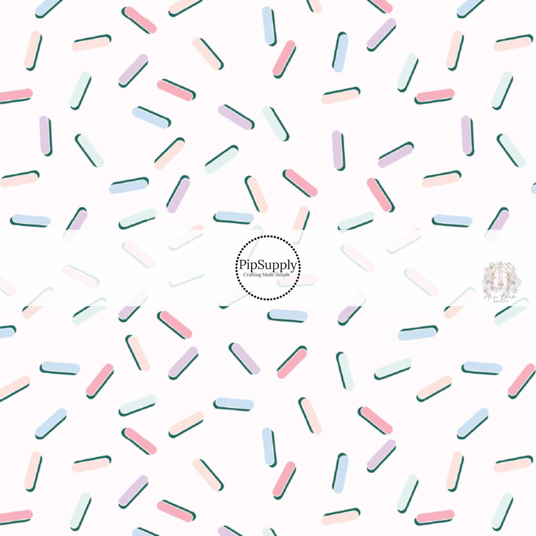 Pastel Sundae Sprinkles Hair Bow Strips