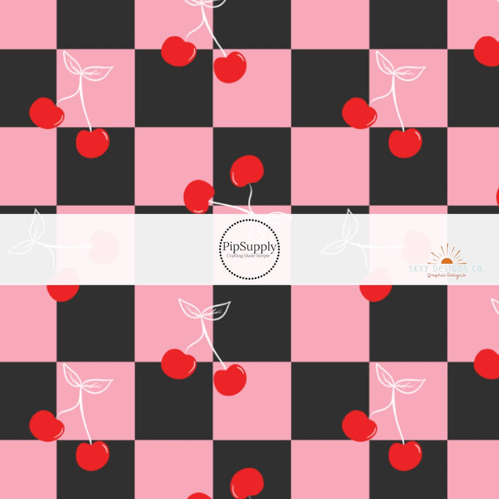 Cherry Checkered Fabric By The Yard
