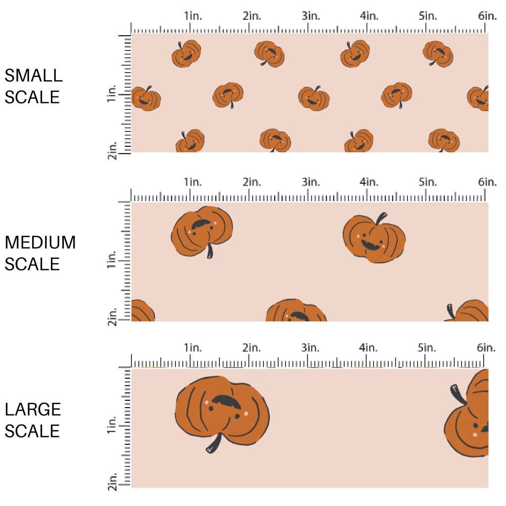 Happy Pumpkins Blush Fabric By The Yard