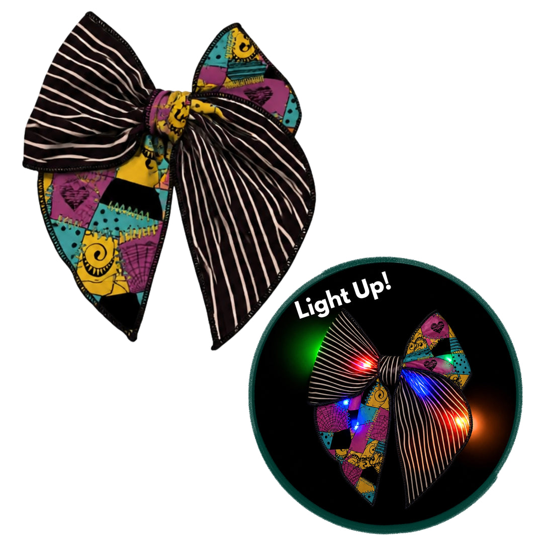 Stitches & Stripes Light Up Bow W/ Clip