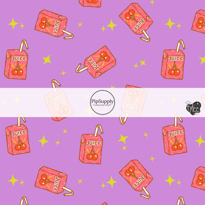 Cherry Juice Boxes Hair Bow Strips