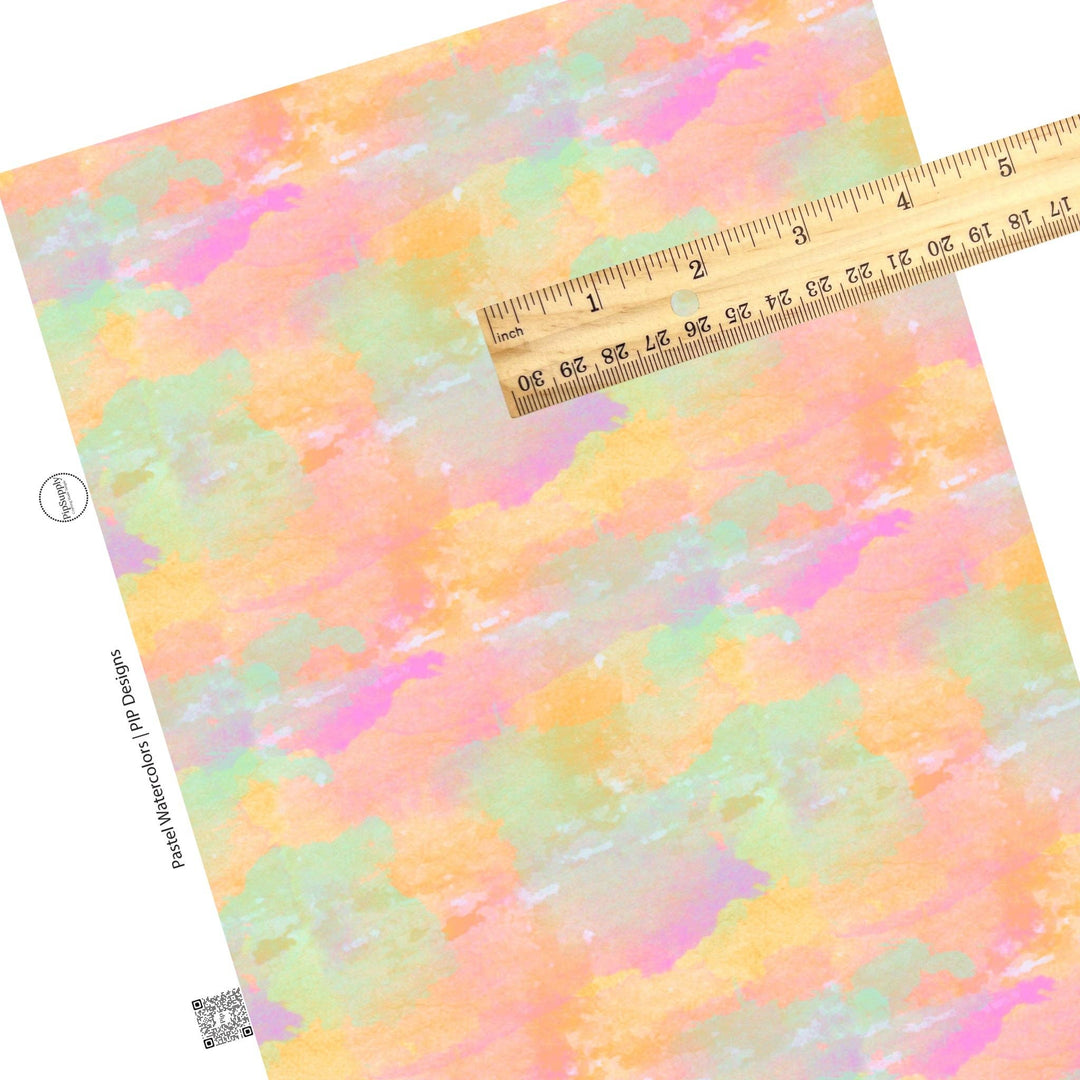Pastel Watercolors Faux Leather Sheets