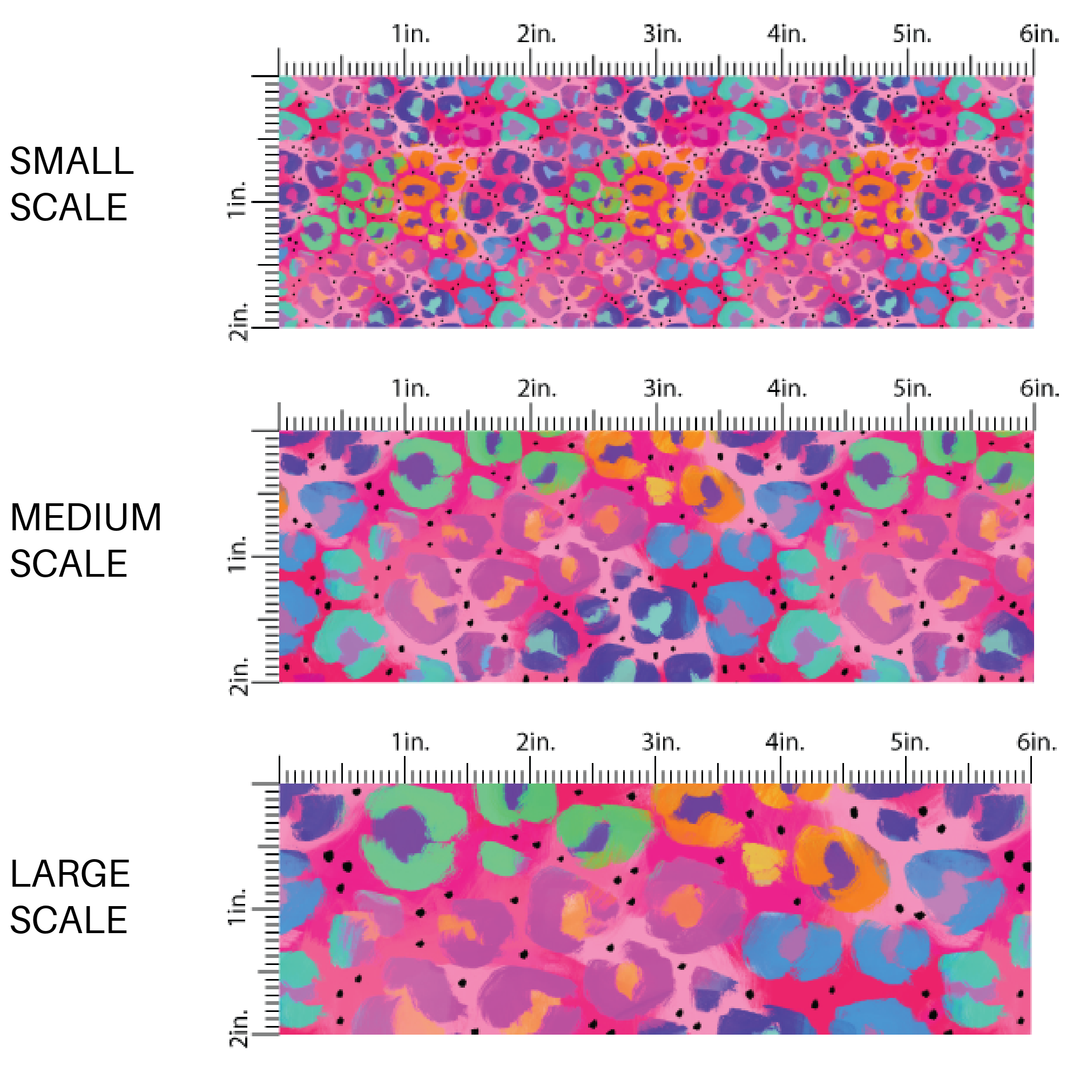 Rainbow Multi Leopard Spots Fabric By the Yard