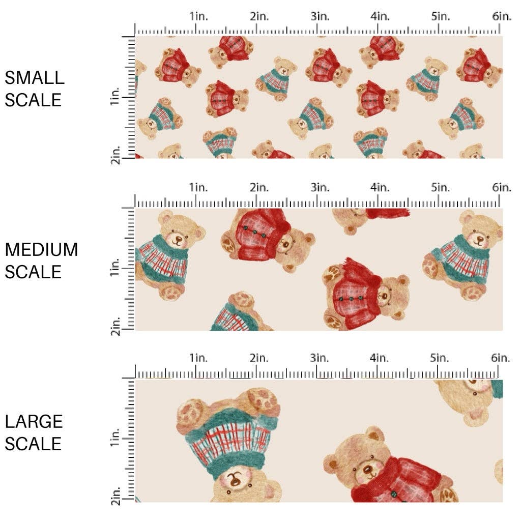Christmas Teddy Fabric By The Yard