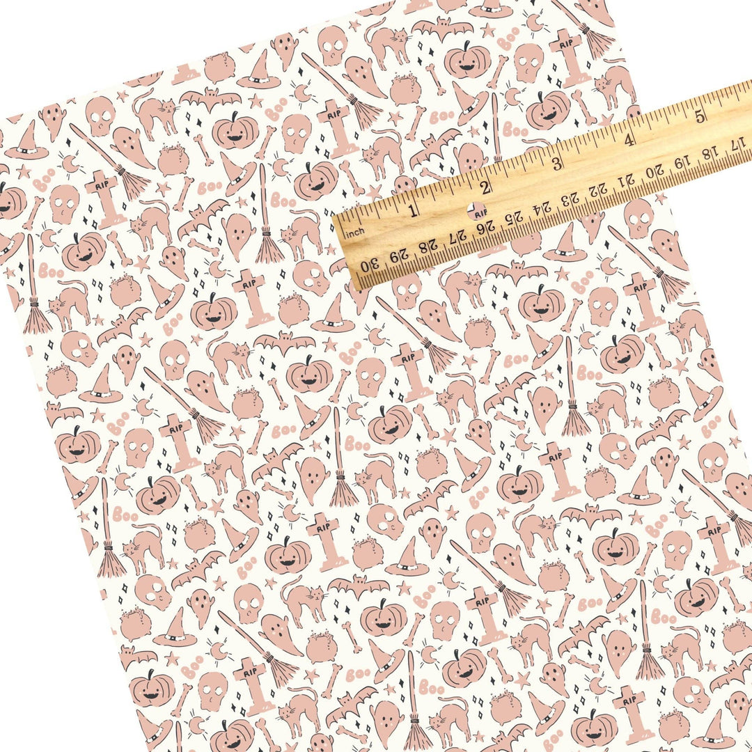 Happy Halloween Pink Faux Leather Sheets