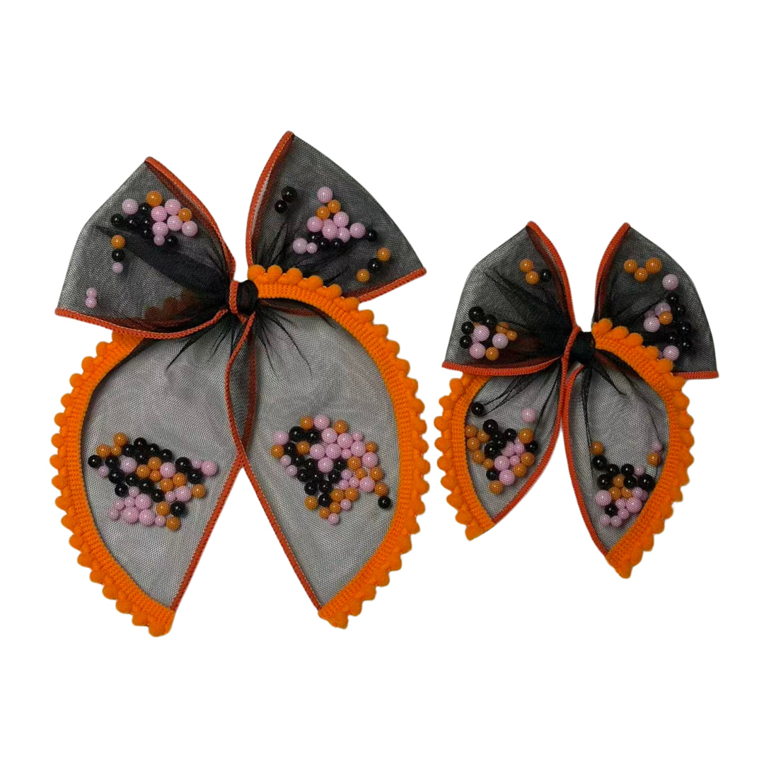 Trick Or Treat Trim Shaker Hair Tied Bow w/ Clip