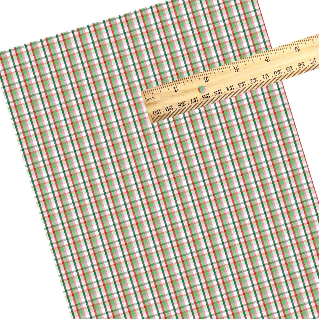 Pretty Pink Christmas Gingham Faux Leather Sheets