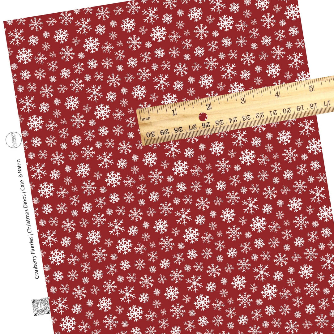Cranberry Flurries Faux Leather Sheets