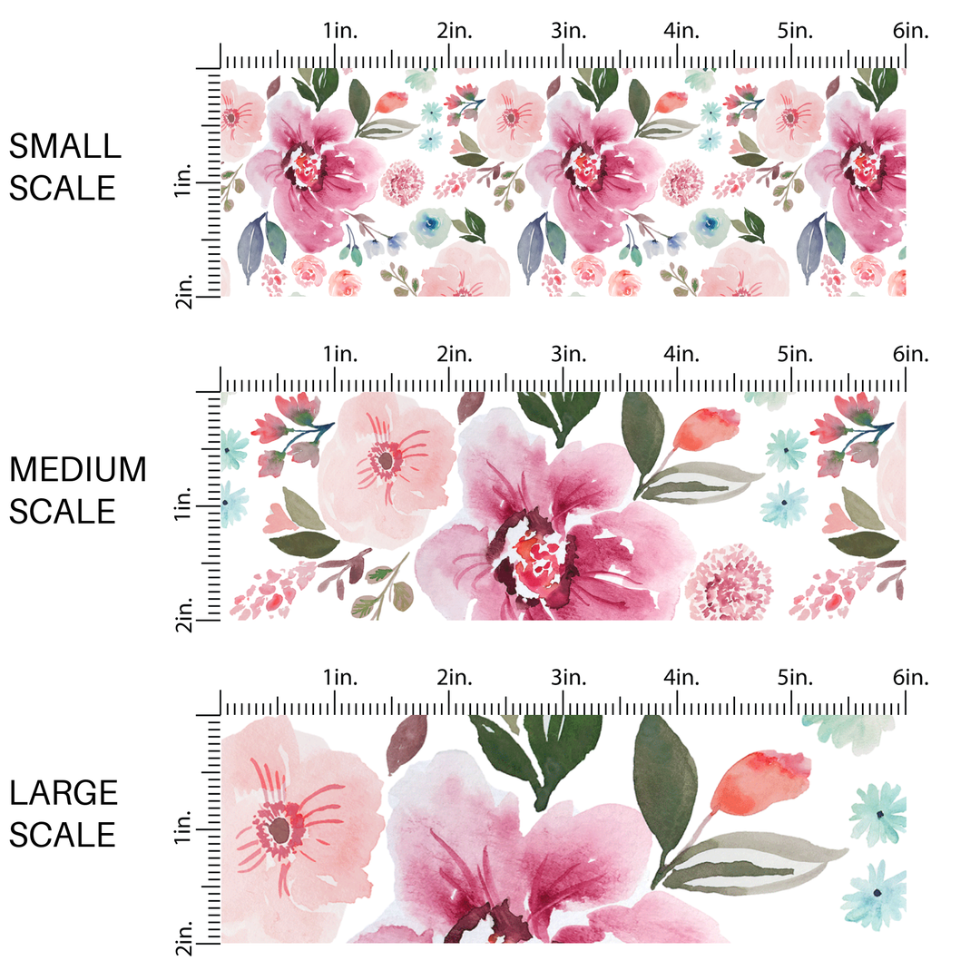 Mauve Blossoms Fabric By The Yard