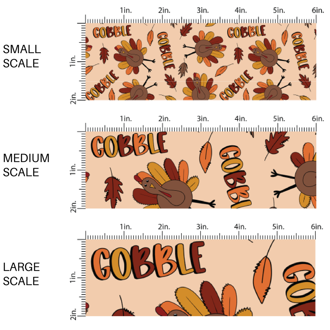 Gobble Turkeys Fabric By The Yard