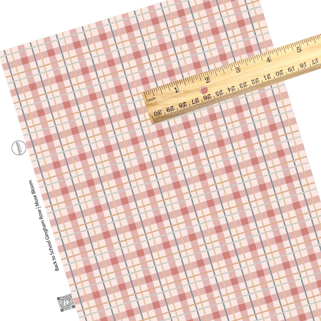 Back To School Gingham Rose Faux Leather Sheets
