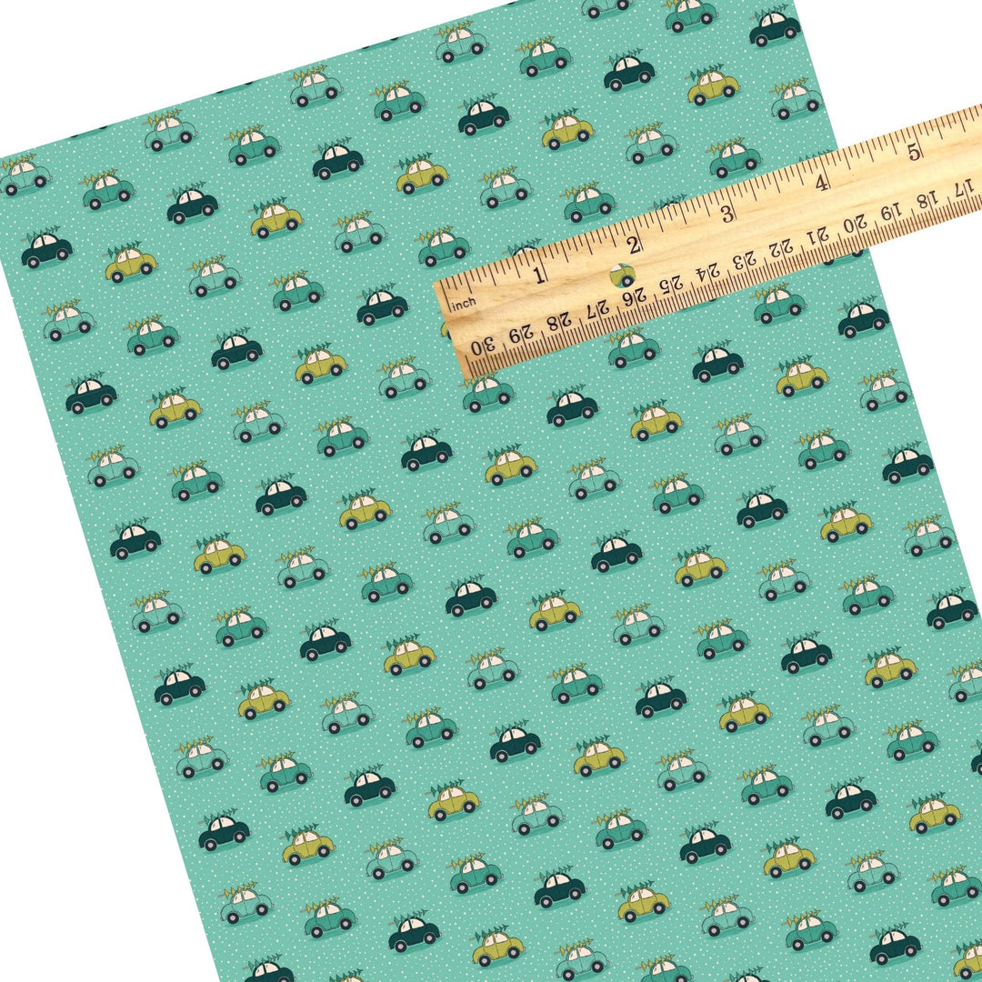 Aqua Tree Truck Faux Leather Sheets