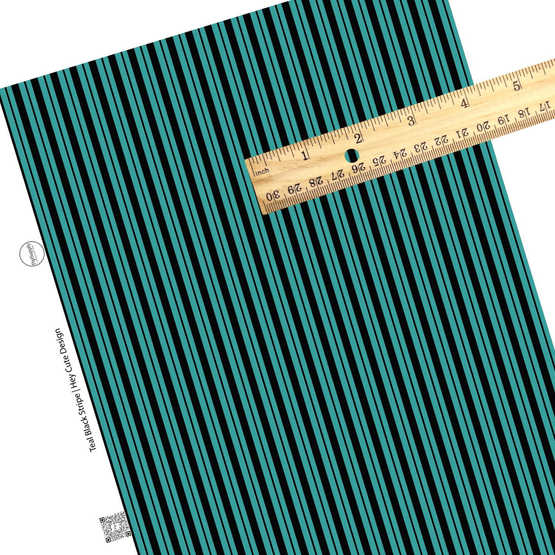 Teal Black Stripe Faux Leather Sheets