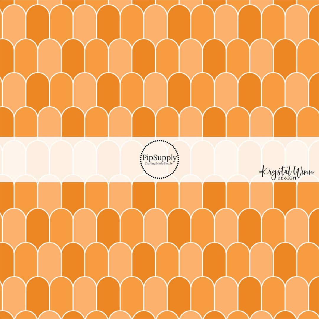 Orange Scallops Hair Bow Strips