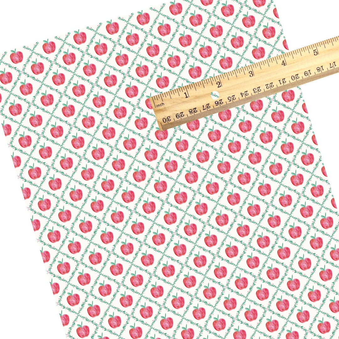 Cream Apple Lattice Faux Leather Sheets
