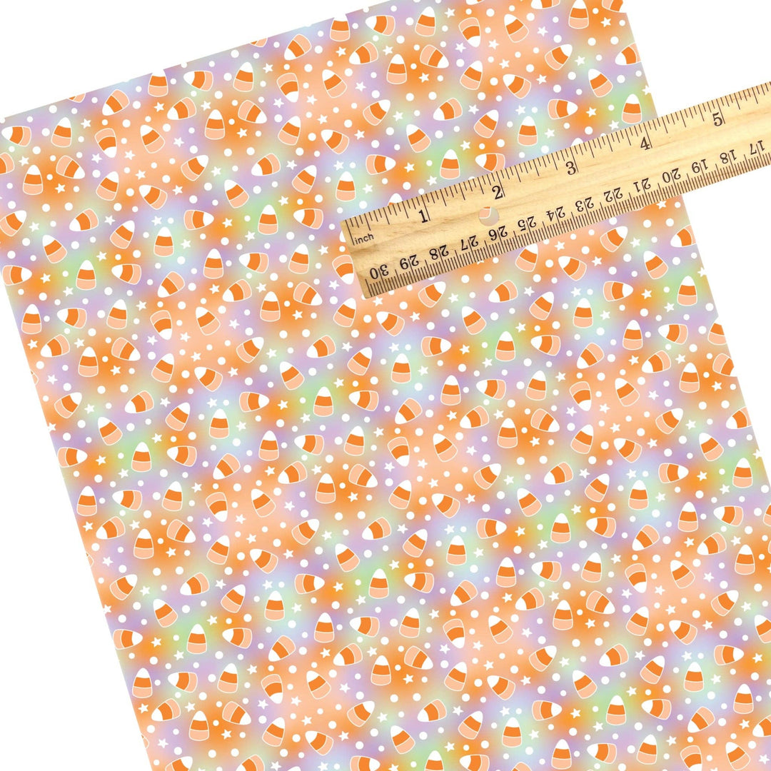 Pastel Tie Dye Candy Corns Faux Leather Sheets