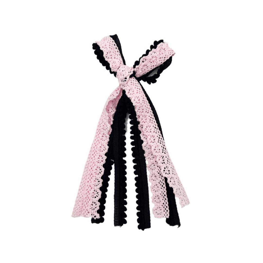 Little Miss Spooky Messy Ribbon Hair Tied Bow w/ Clip