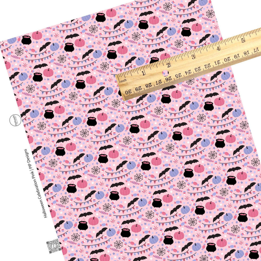 Halloween Celebration Pink Faux Leather Sheets